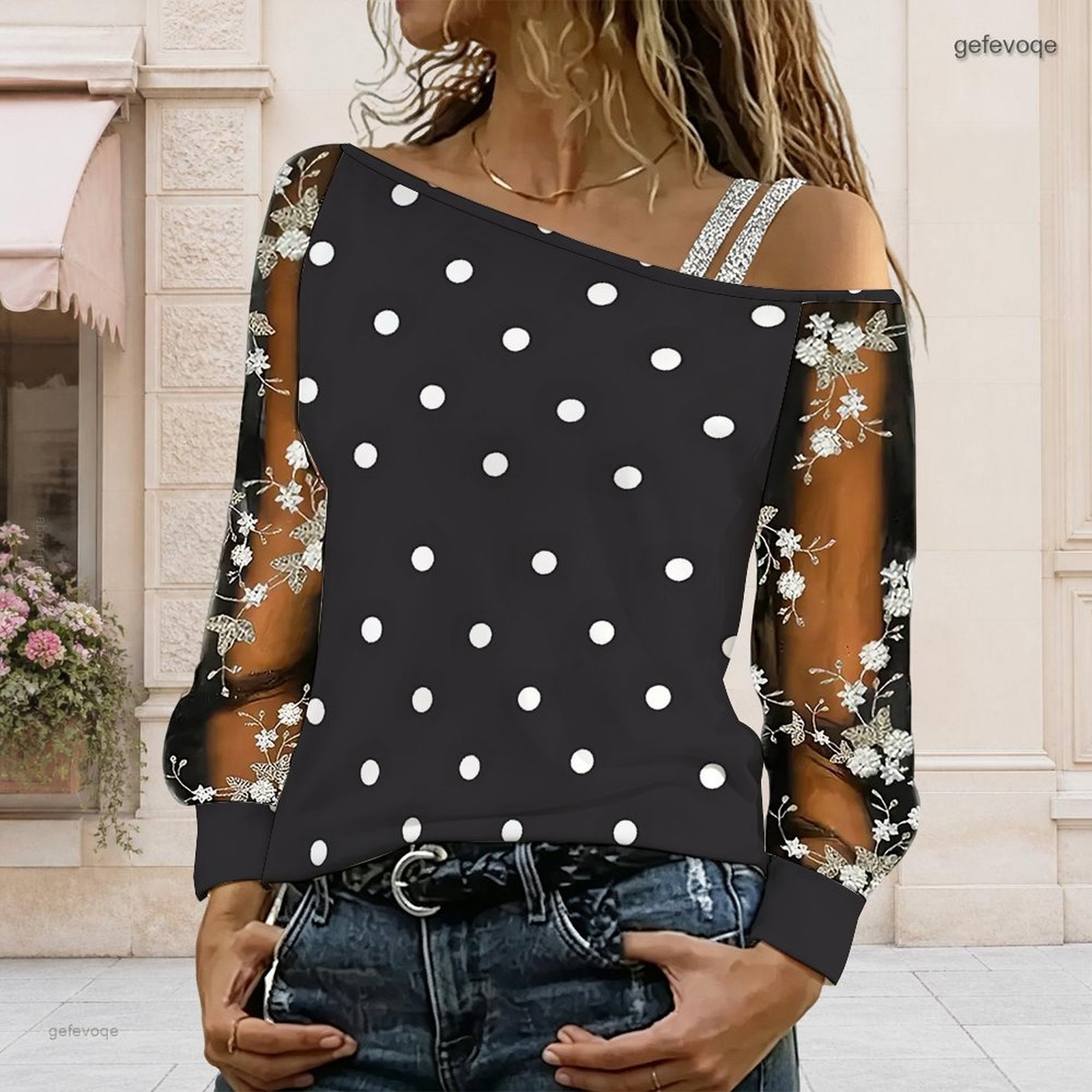 Blouse Off Shoulder - بلوزة نسائية مكشوفة الكتفين، توب غير