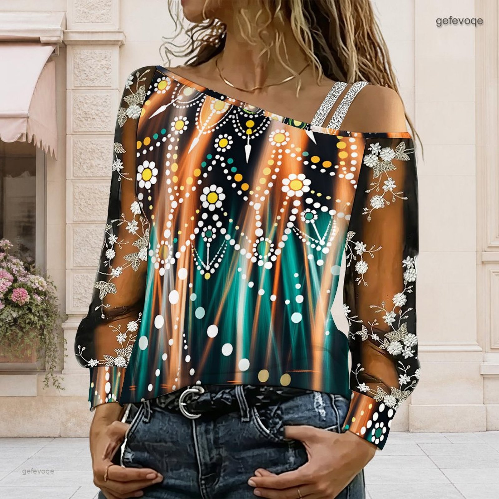 Blouse Off Shoulder - بلوزة نسائية مكشوفة الكتفين، توب غير