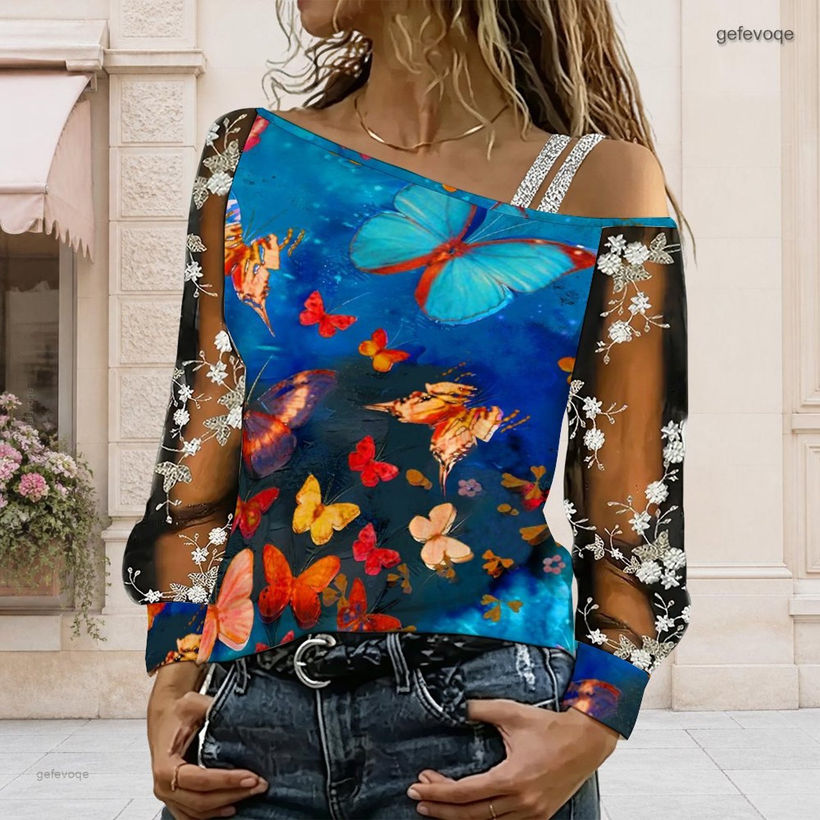 Blouse Off Shoulder - بلوزة نسائية مكشوفة الكتفين، توب غير