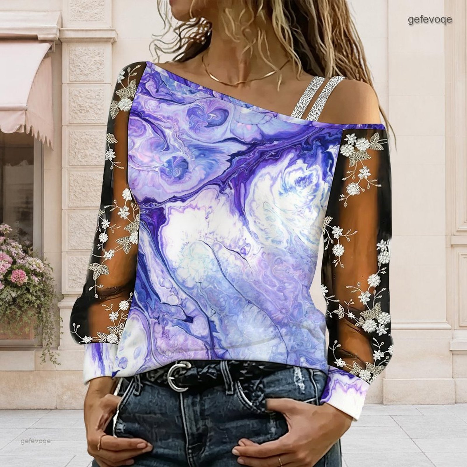Blouse Off Shoulder - بلوزة نسائية مكشوفة الكتفين، توب غير