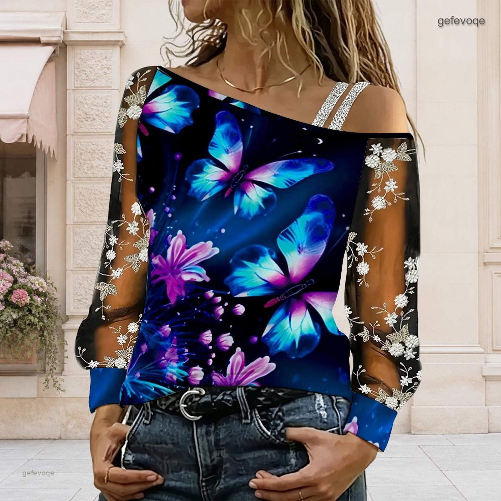Blouse Off Shoulder - بلوزة نسائية مكشوفة الكتفين، توب غير