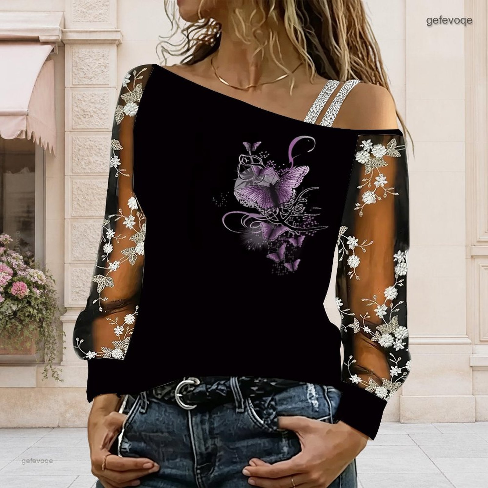 Blouse Off Shoulder - بلوزة نسائية مكشوفة الكتفين، توب غير
