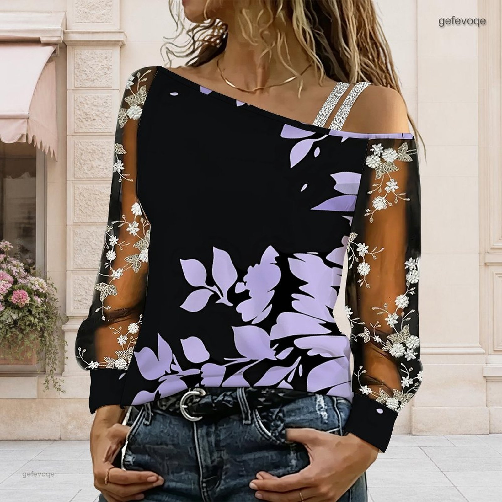بلوزة نسائية مكشوفة الكتفين، ت - مراجعة Blouse Off Shoulder وسعره