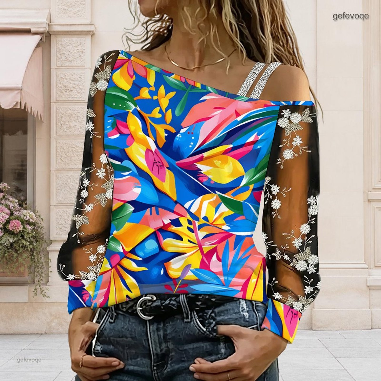 بلوزة نسائية مكشوفة الكتفين، ت - مراجعة Blouse Off Shoulder وسعره