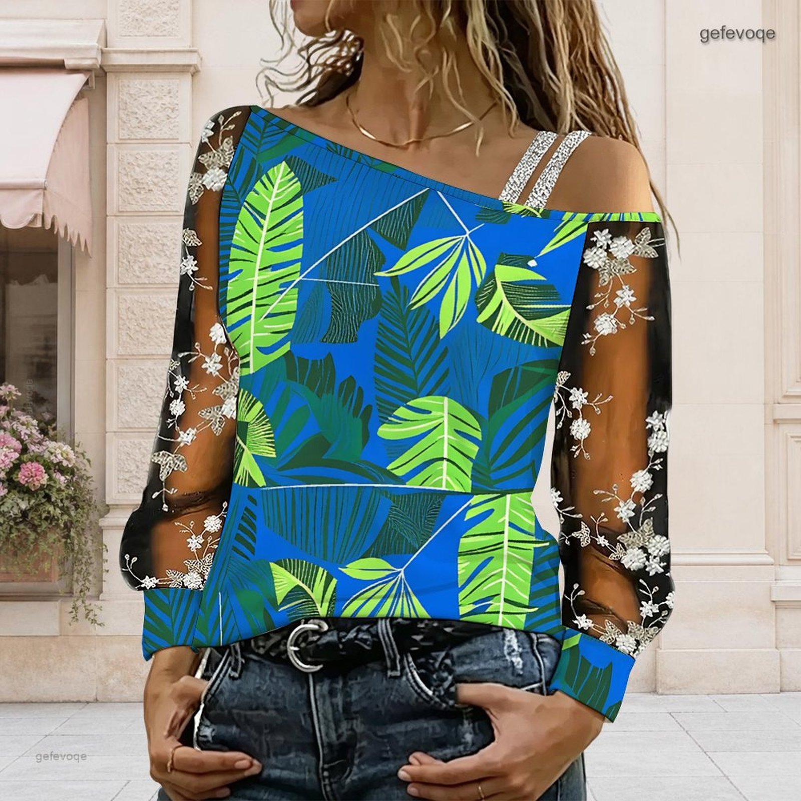 بلوزة نسائية مكشوفة الكتفين، ت - مراجعة Blouse Off Shoulder وسعره