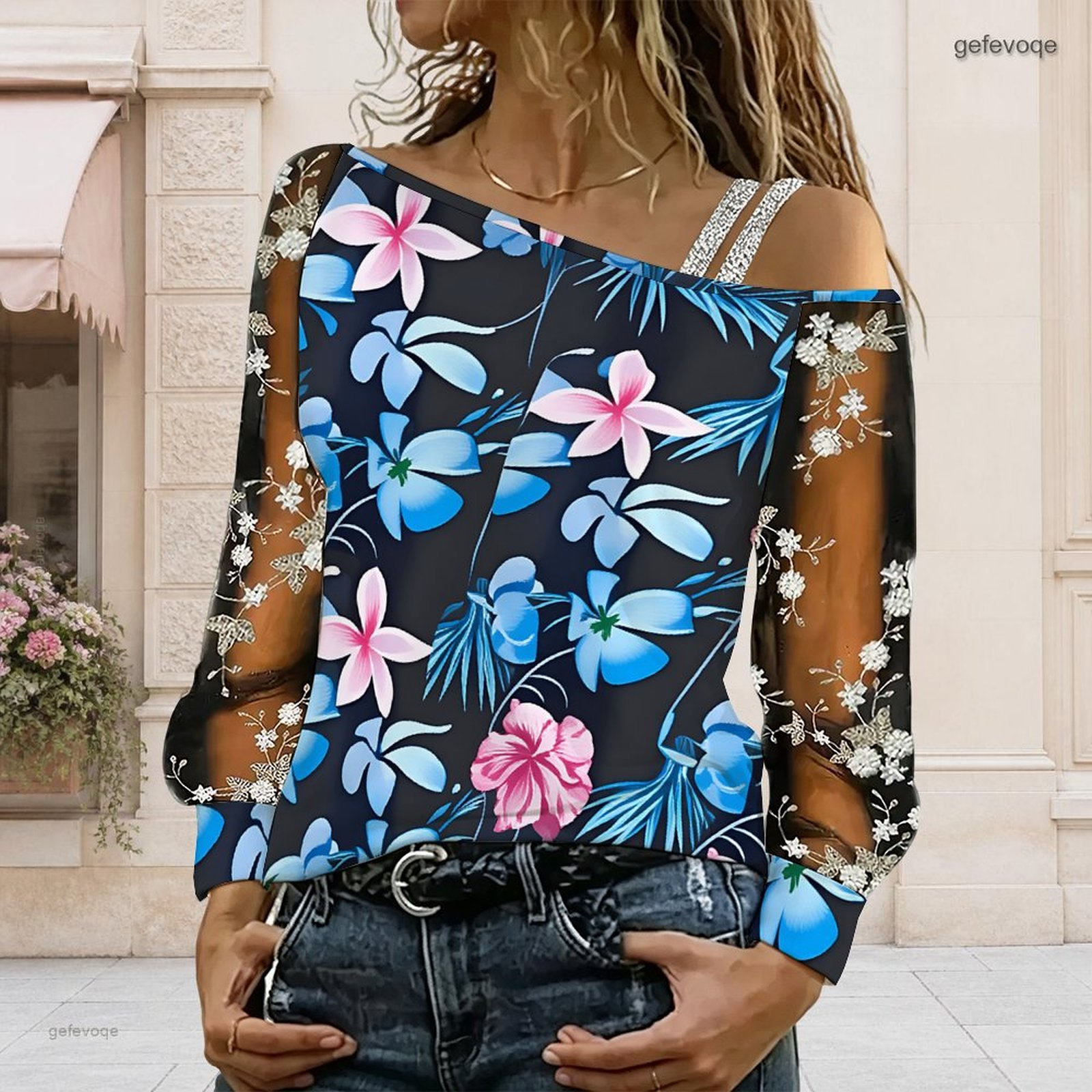 بلوزة نسائية مكشوفة الكتفين، ت - مراجعة Blouse Off Shoulder وسعره