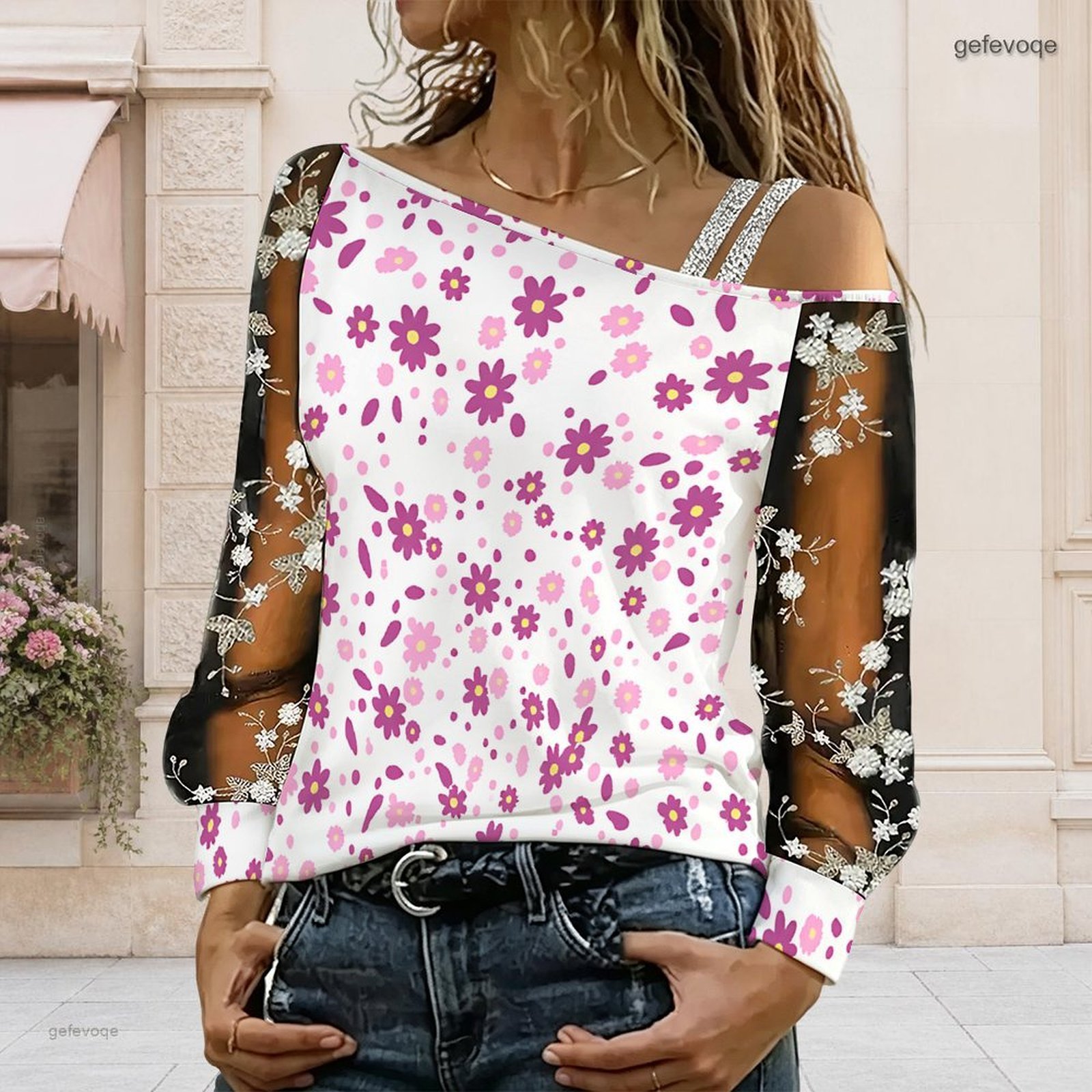 بلوزة نسائية مكشوفة الكتفين، ت - مراجعة Blouse Off Shoulder وسعره