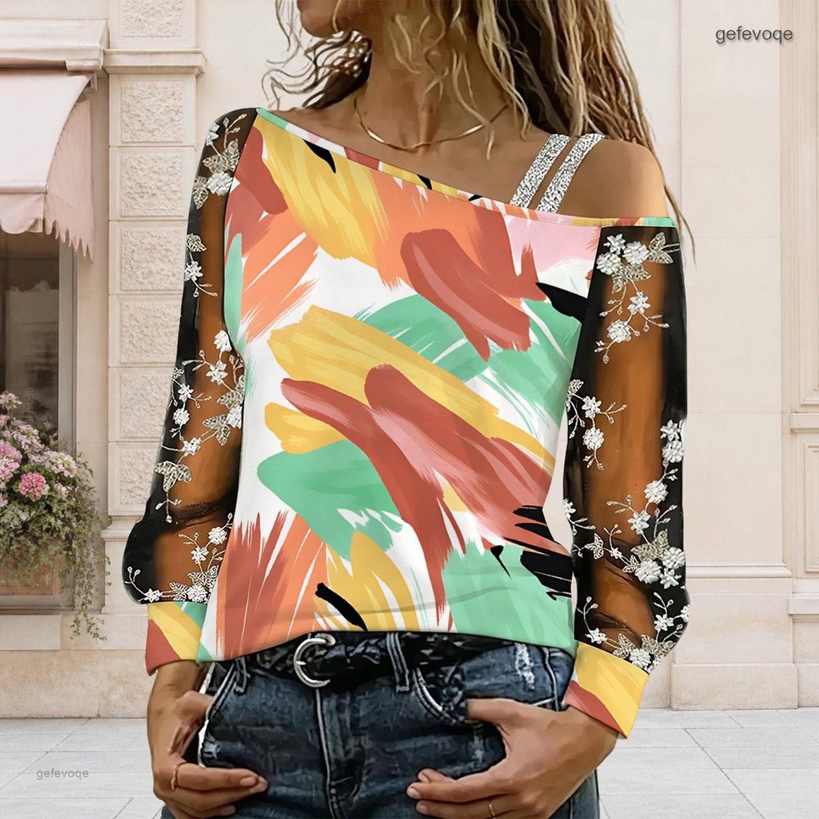 بلوزة نسائية مكشوفة الكتفين، ت - مراجعة Blouse Off Shoulder وسعره