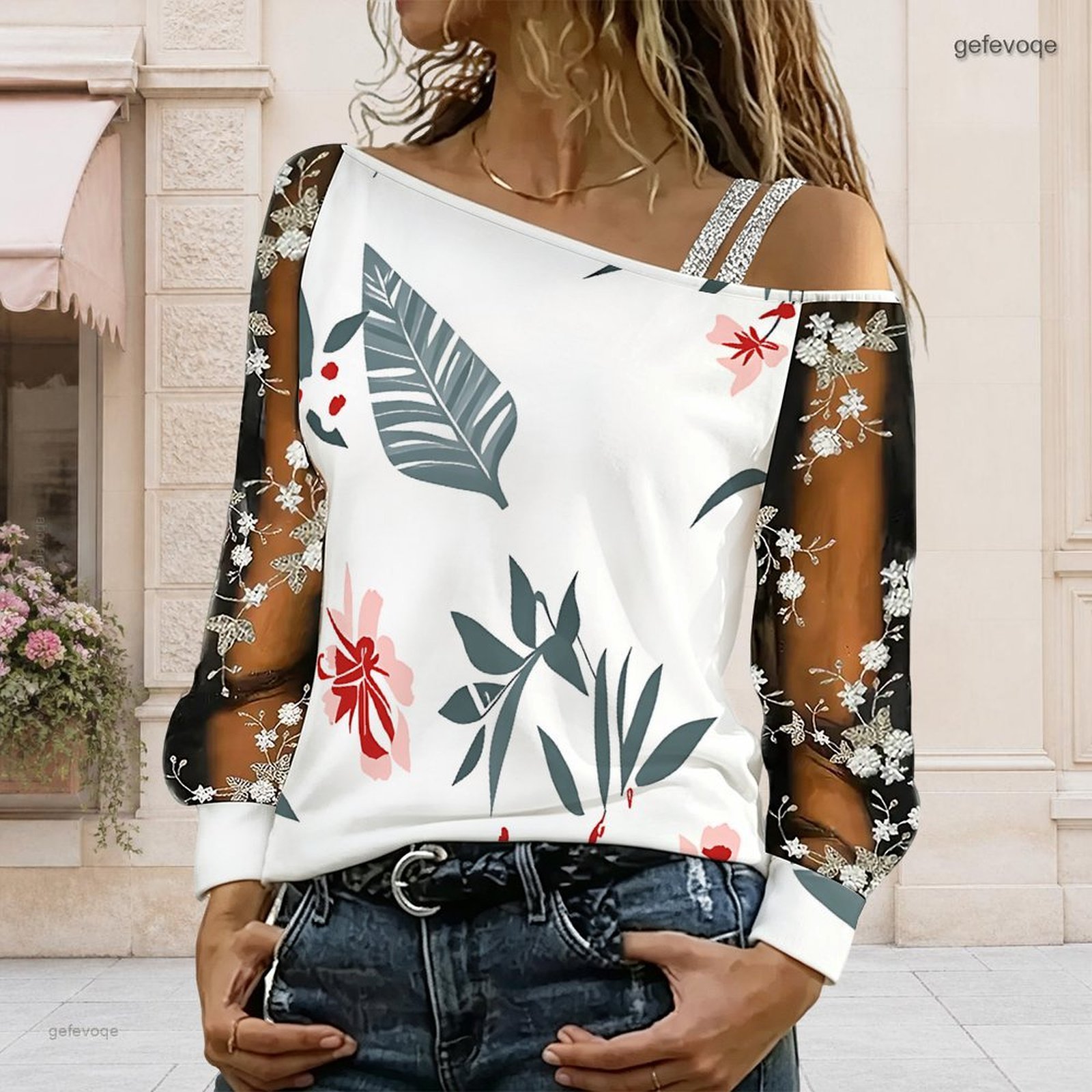 بلوزة نسائية مكشوفة الكتفين، ت - مراجعة Blouse Off Shoulder وسعره