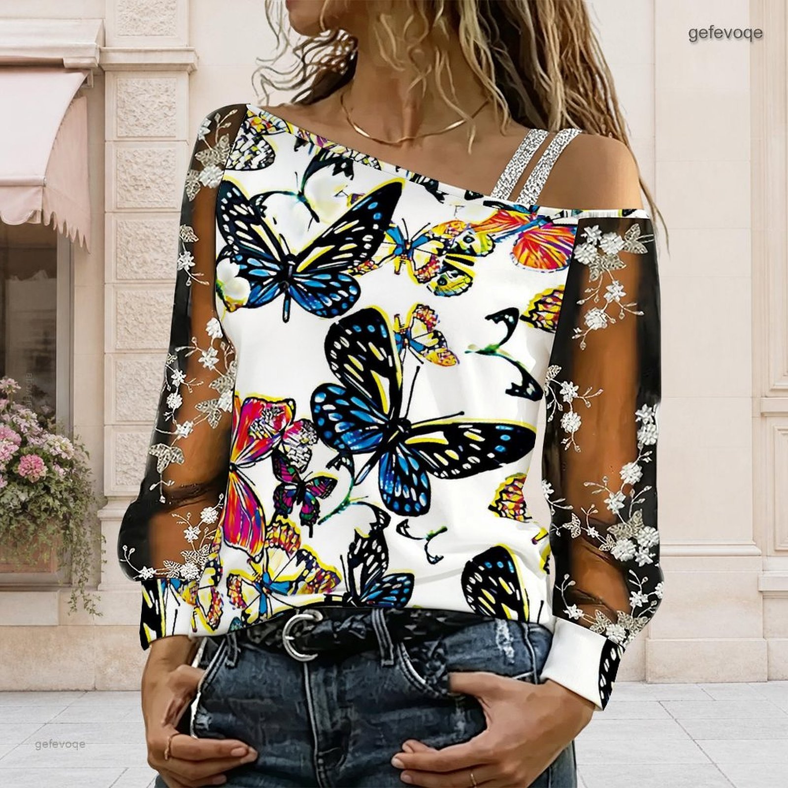 بلوزة نسائية مكشوفة الكتفين، ت - مراجعة Blouse Off Shoulder وسعره