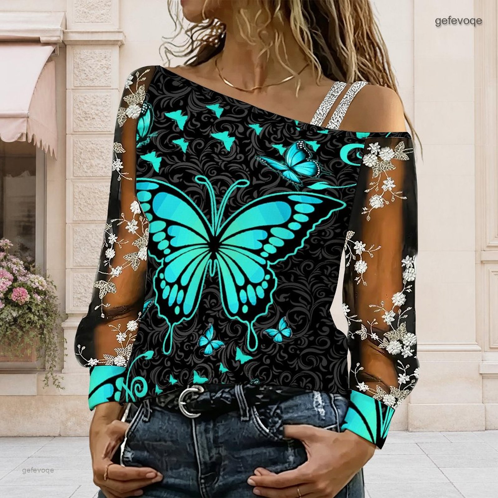بلوزة نسائية مكشوفة الكتفين، ت - مراجعة Blouse Off Shoulder وسعره