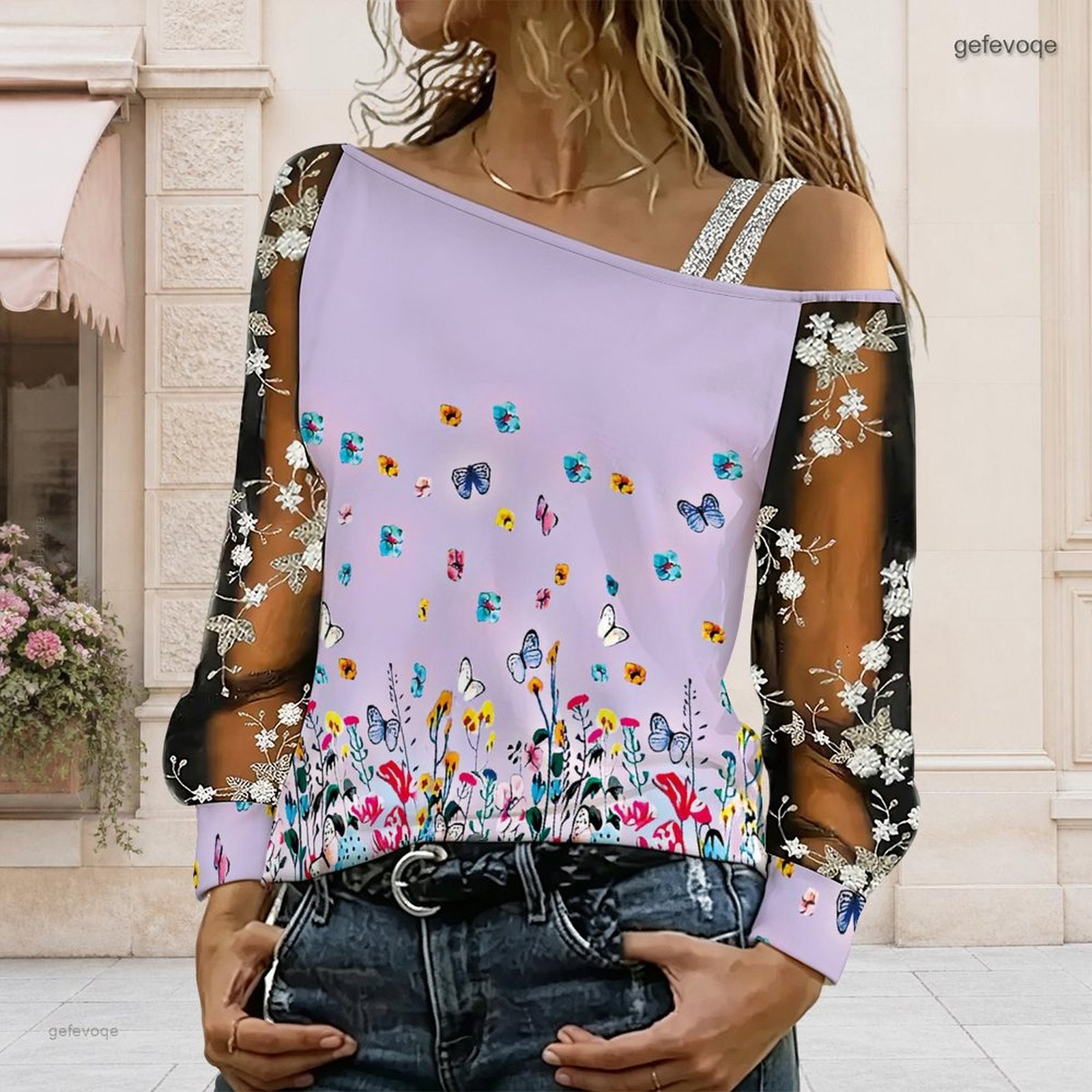 بلوزة نسائية مكشوفة الكتفين، ت - مراجعة Blouse Off Shoulder وسعره