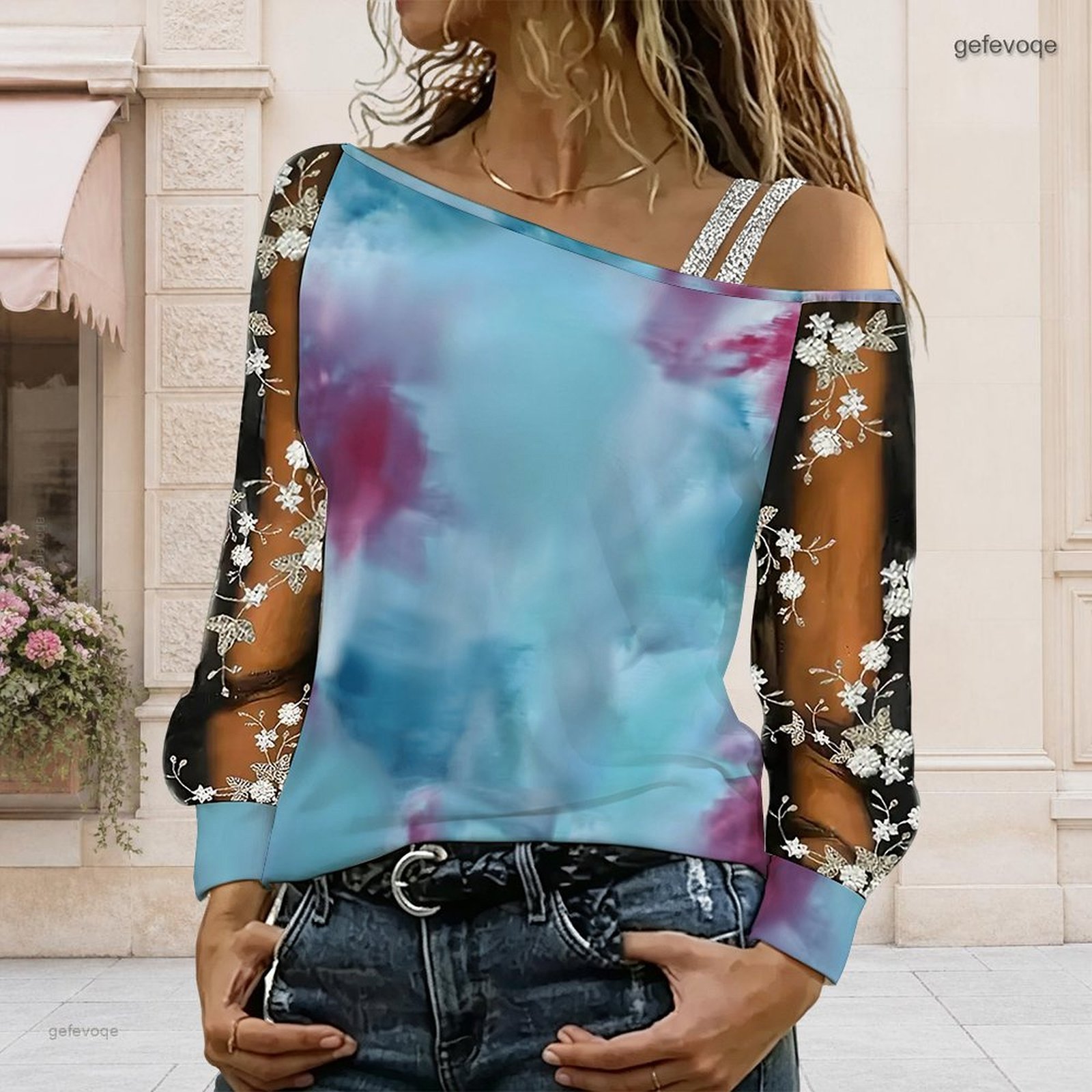 بلوزة نسائية مكشوفة الكتفين، ت - مراجعة Blouse Off Shoulder وسعره