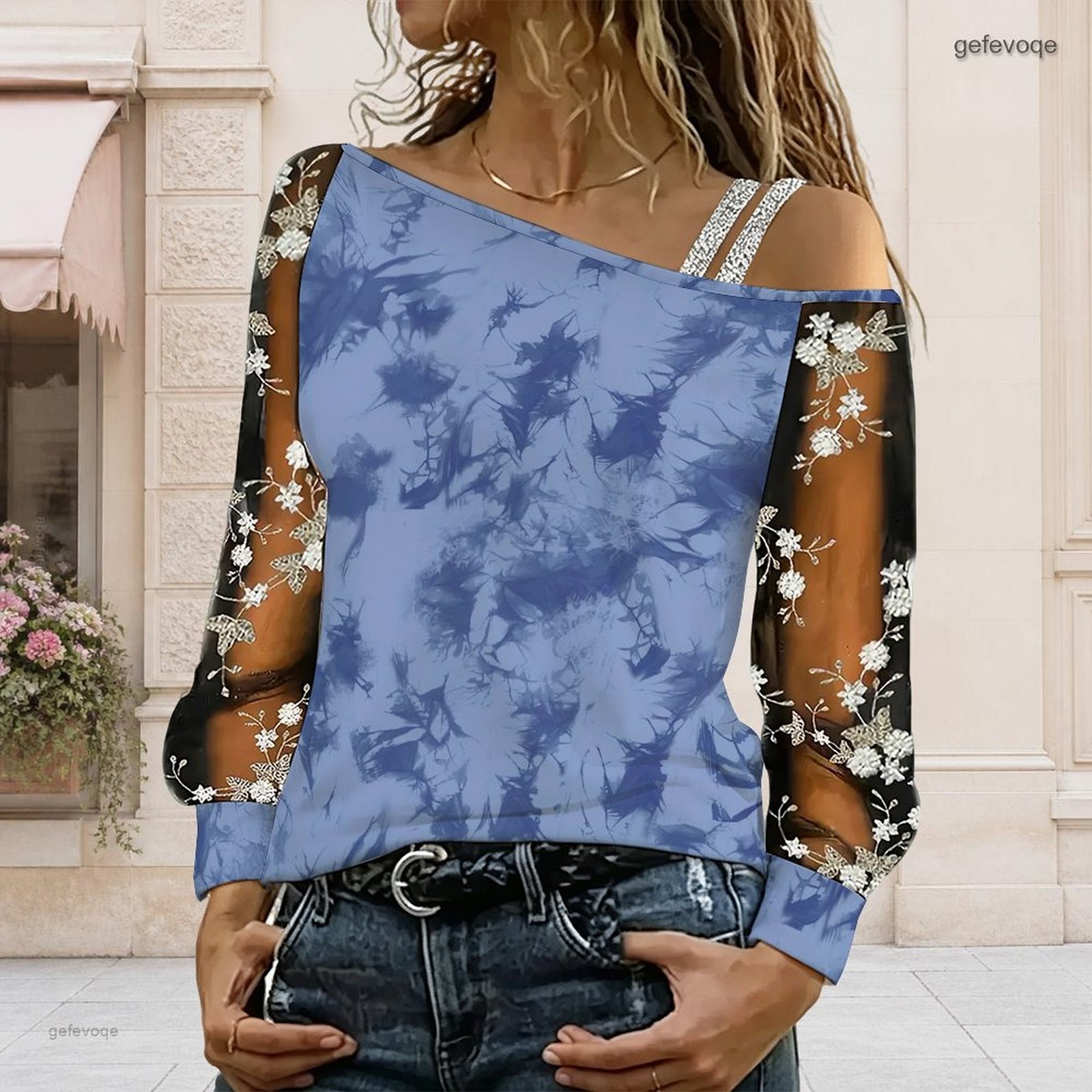 بلوزة نسائية مكشوفة الكتفين، ت - مراجعة Blouse Off Shoulder وسعره