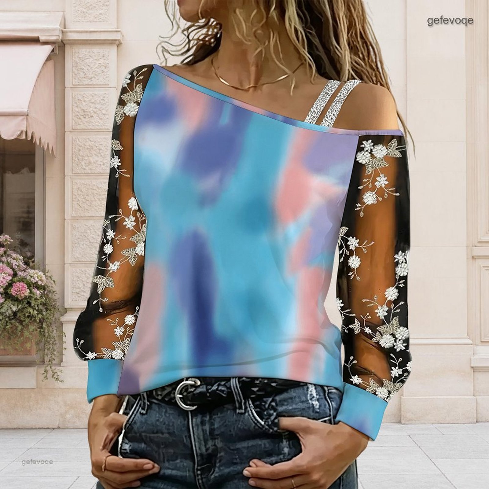 بلوزة نسائية مكشوفة الكتفين، ت - مراجعة Blouse Off Shoulder وسعره