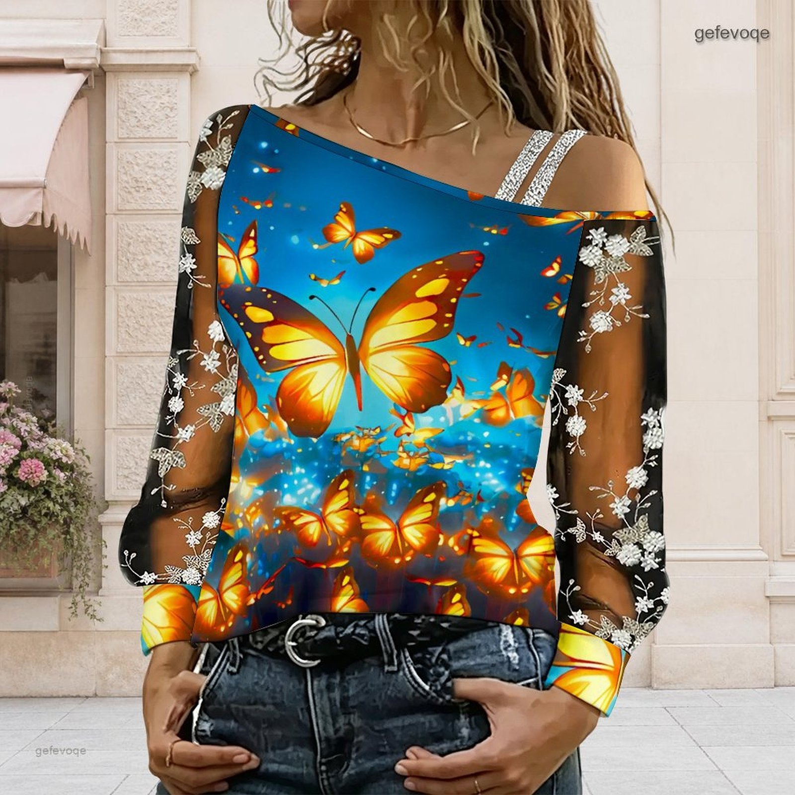 بلوزة نسائية مكشوفة الكتفين، ت - مراجعة Blouse Off Shoulder وسعره