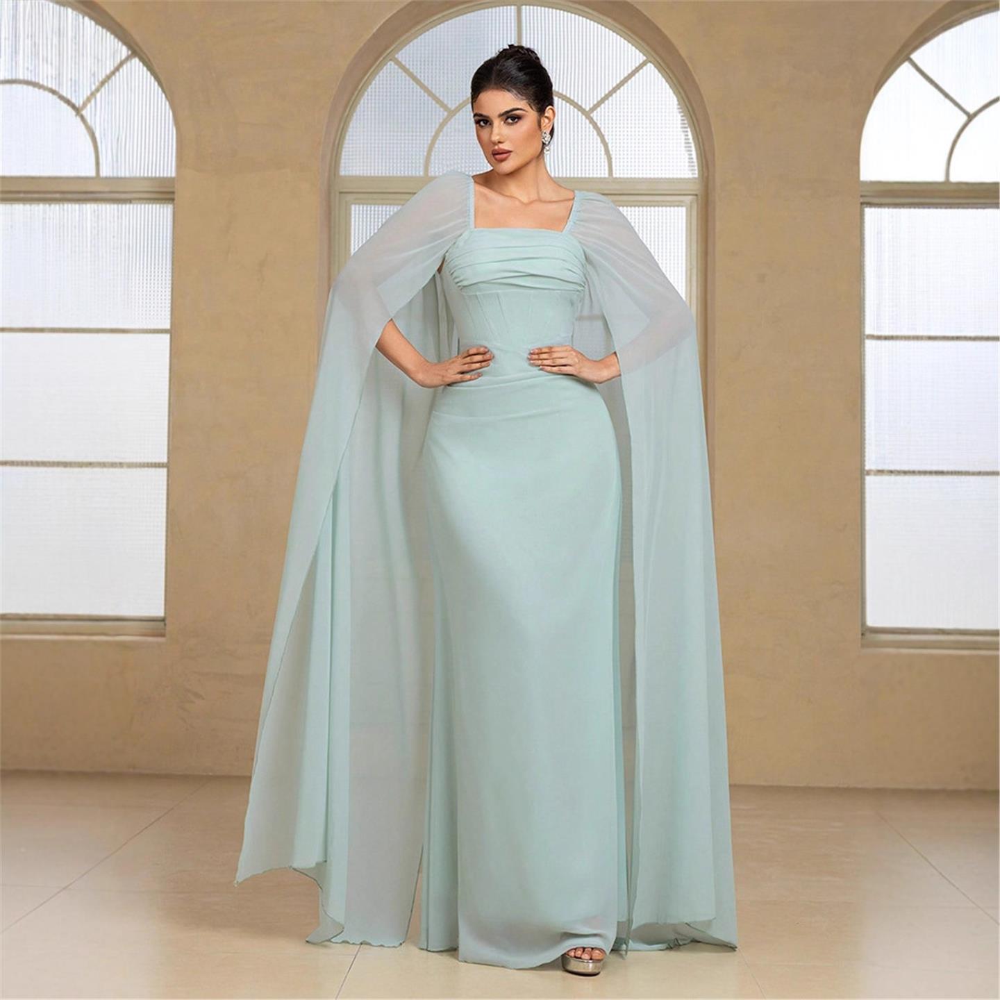 فستان سهرة أنيق طويل بلون نقي  - مراجعة Linen Dress Wrap وسعره