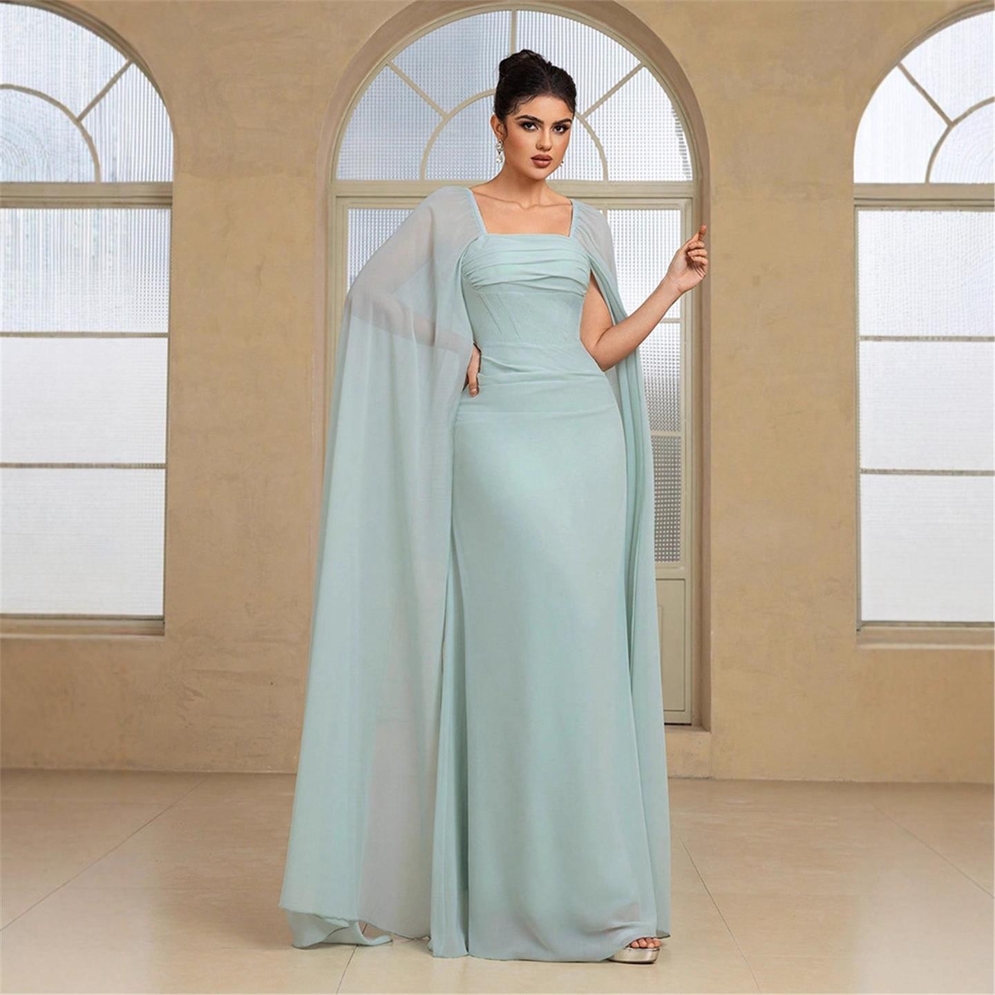 فستان سهرة أنيق طويل بلون نقي  - مراجعة Linen Dress Wrap وسعره