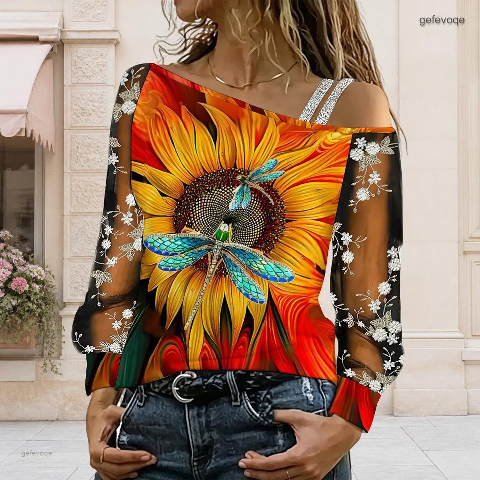 بلوزة نسائية مكشوفة الكتفين، ت - مراجعة Blouse Off Shoulder وسعره